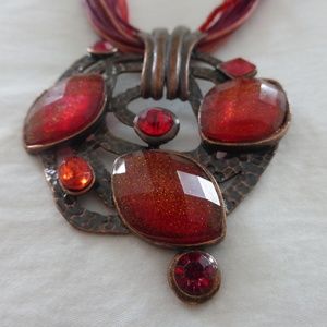 Statement Red Costume Jewelry Necklace